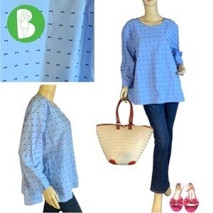 VAN HEUSEN BLUE WITH BOW SHAPED EMBROIDERED POLKA DOTS NWT (XXL)